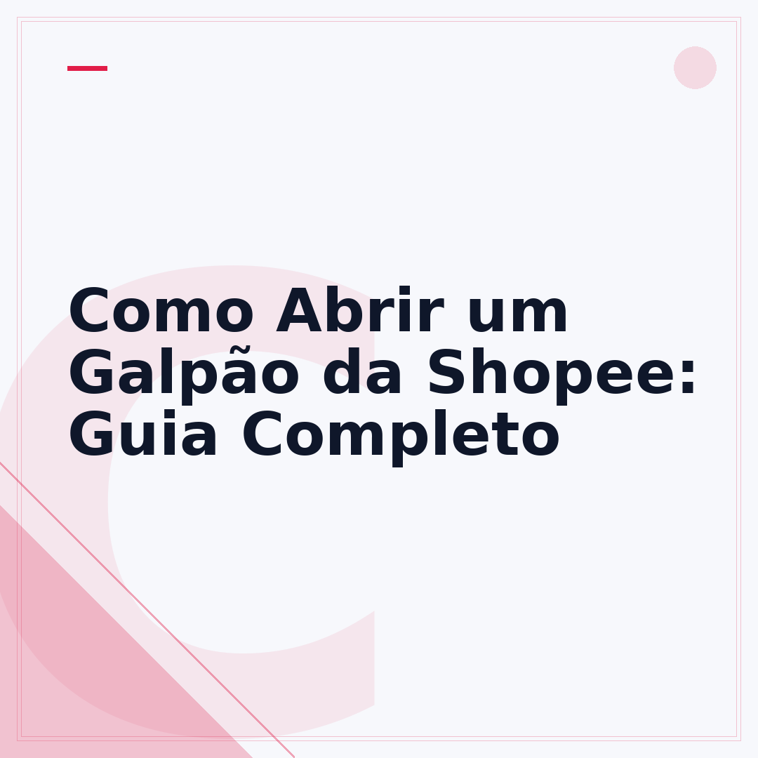 Como Abrir um Galpão da Shopee: Guia Completo