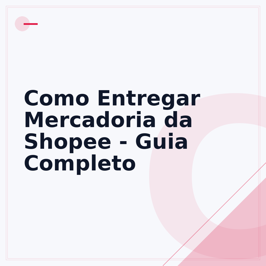 Como Entregar Mercadoria da Shopee - Guia Completo