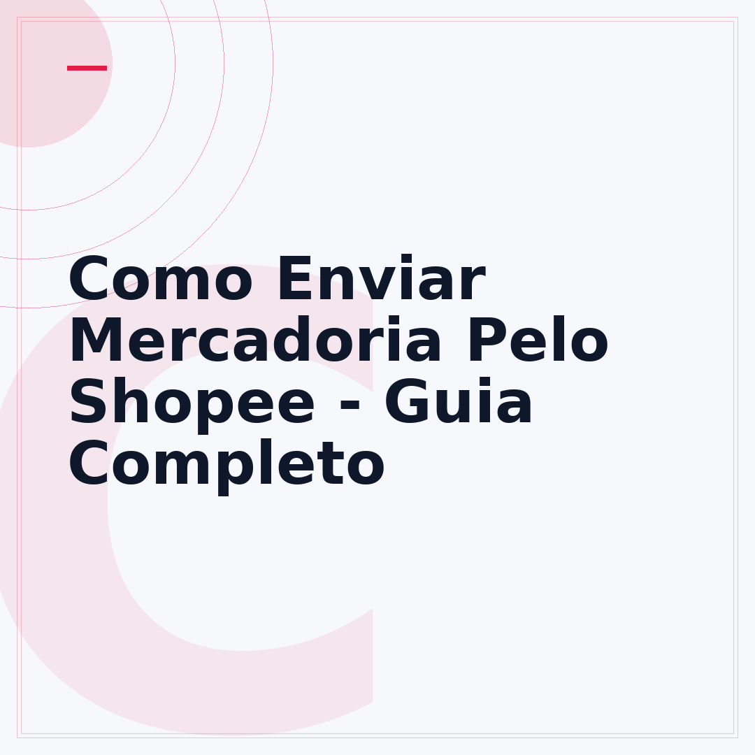 Como Enviar Mercadoria Pelo Shopee - Guia Completo
