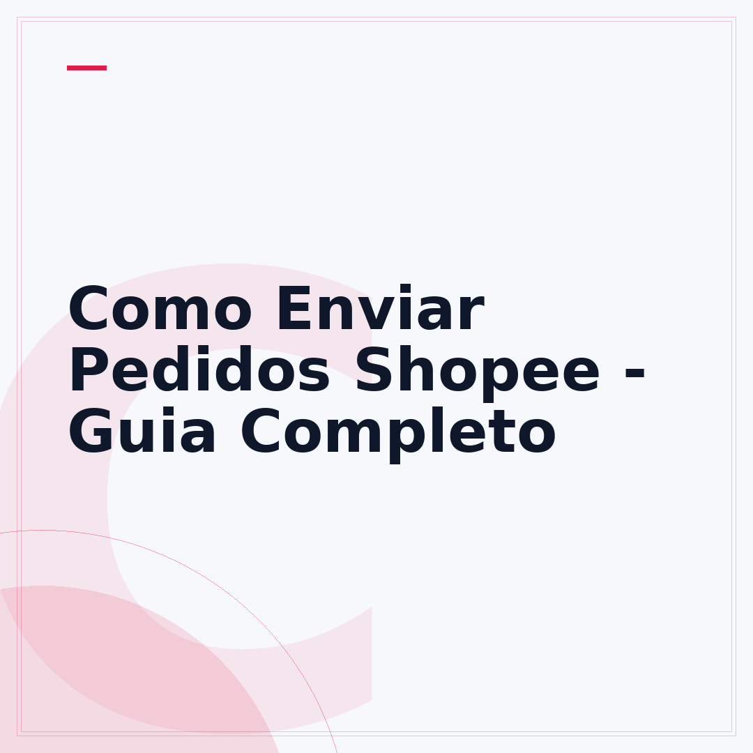 Como Enviar Pedidos Shopee - Guia Completo