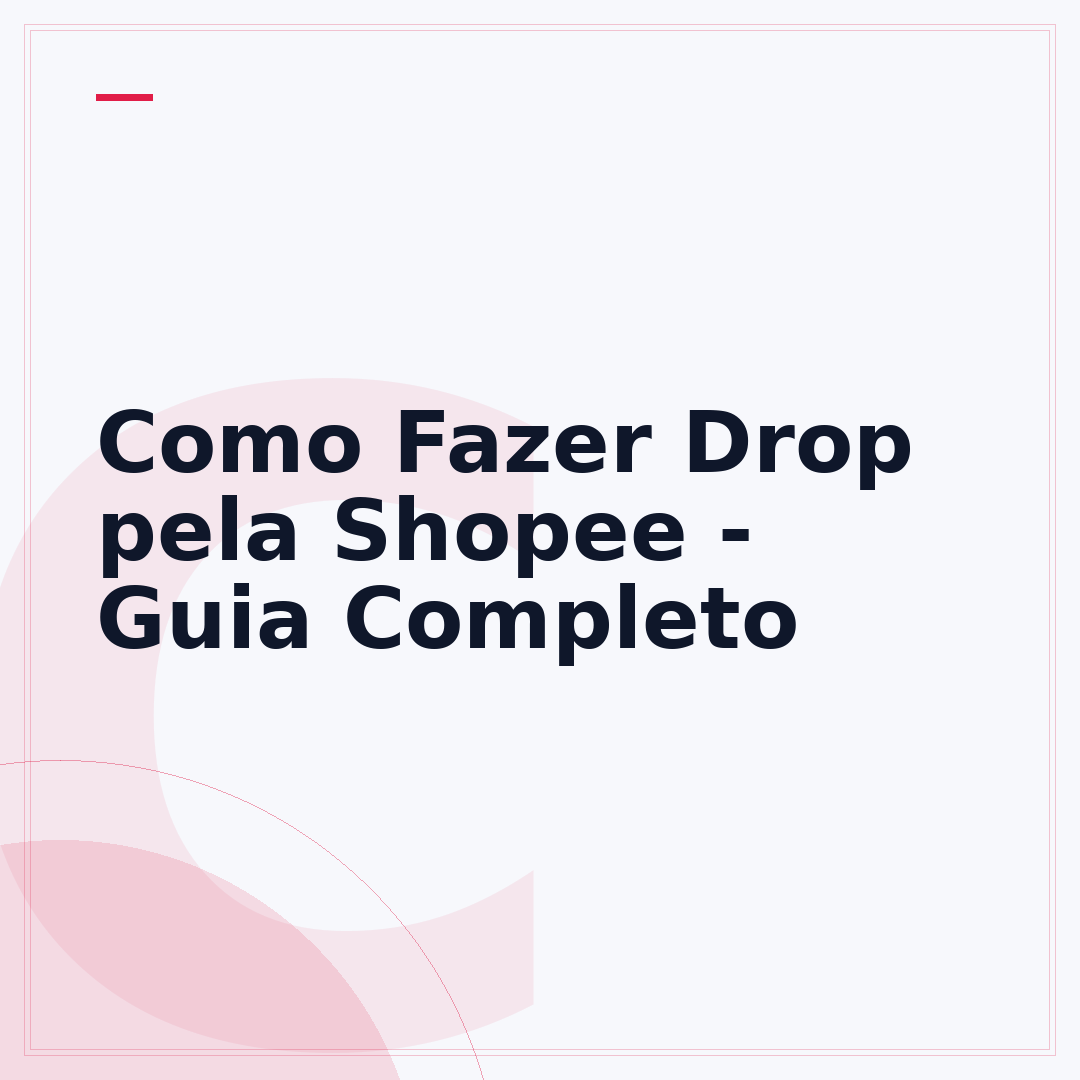 Como Fazer Drop pela Shopee - Guia Completo