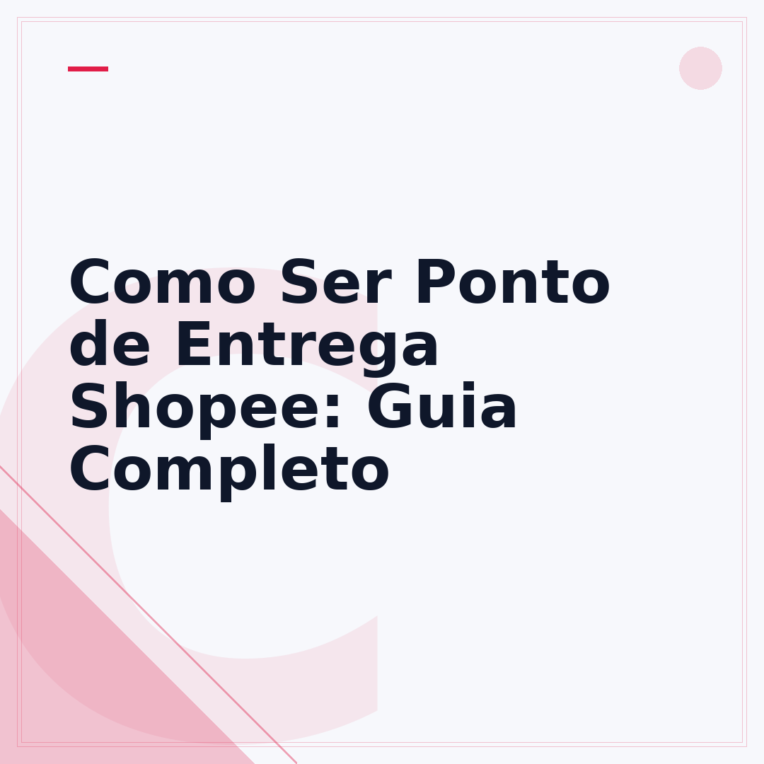 Como Ser Ponto de Entrega Shopee: Guia Completo