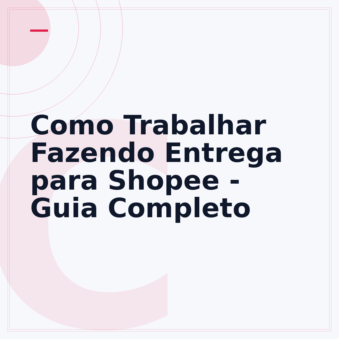 Como Trabalhar Fazendo Entrega para Shopee - Guia Completo