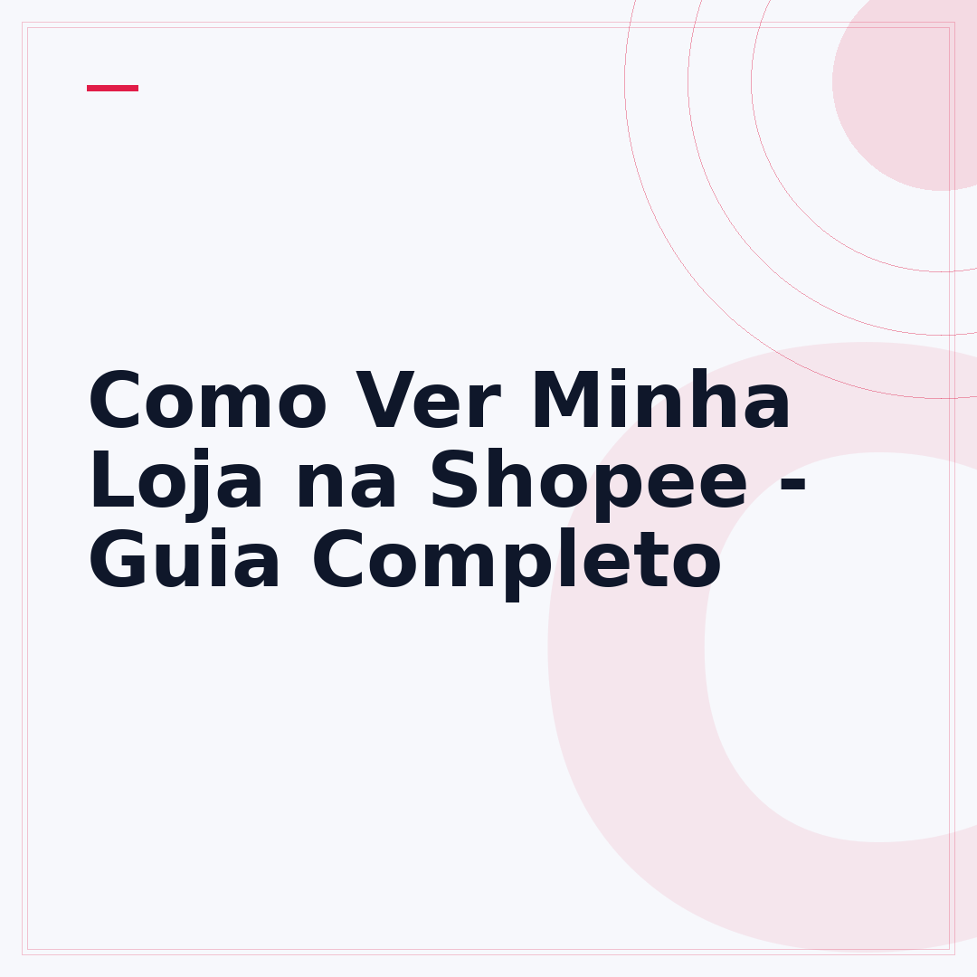 Como Ver Minha Loja na Shopee - Guia Completo