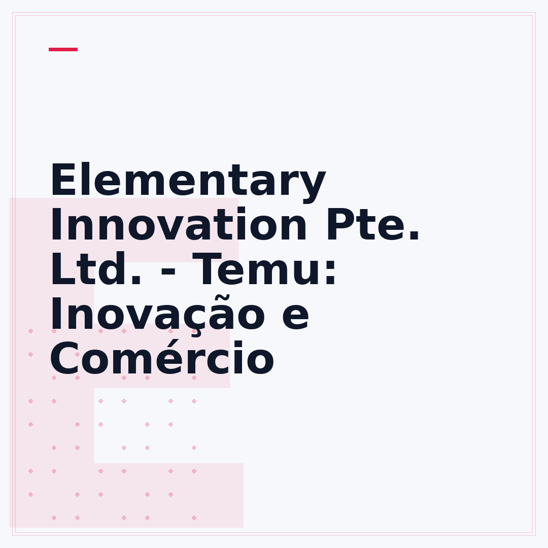 Elementary Innovation Pte. Ltd. - Temu: Inovação e Comércio