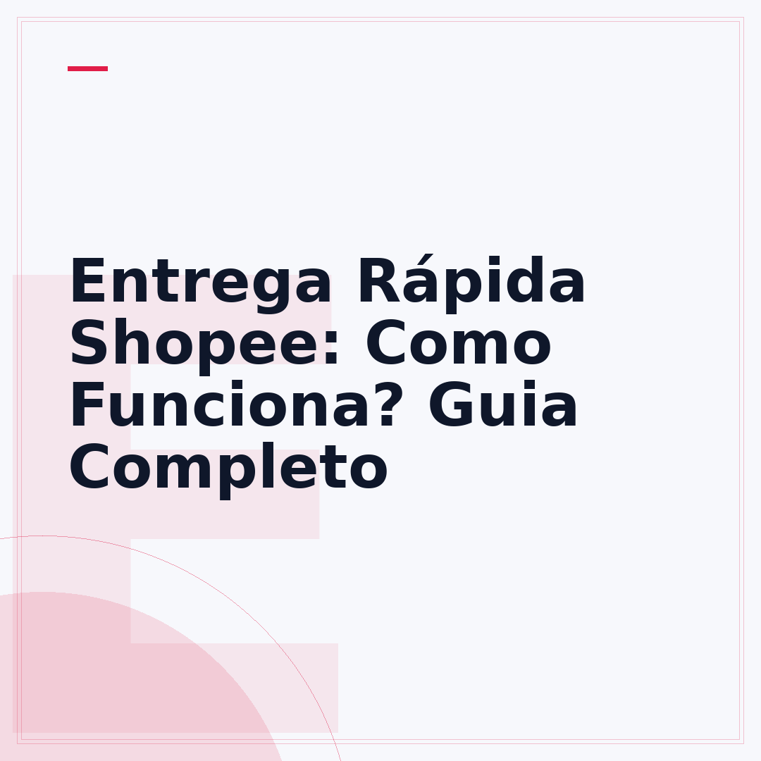 Entrega Rápida Shopee: Como Funciona? Guia Completo