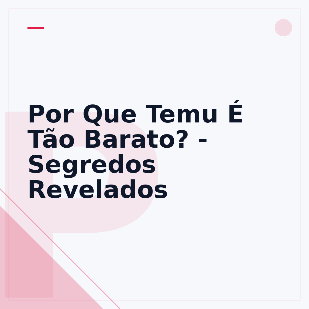 Por Que Temu É Tão Barato? - Segredos Revelados