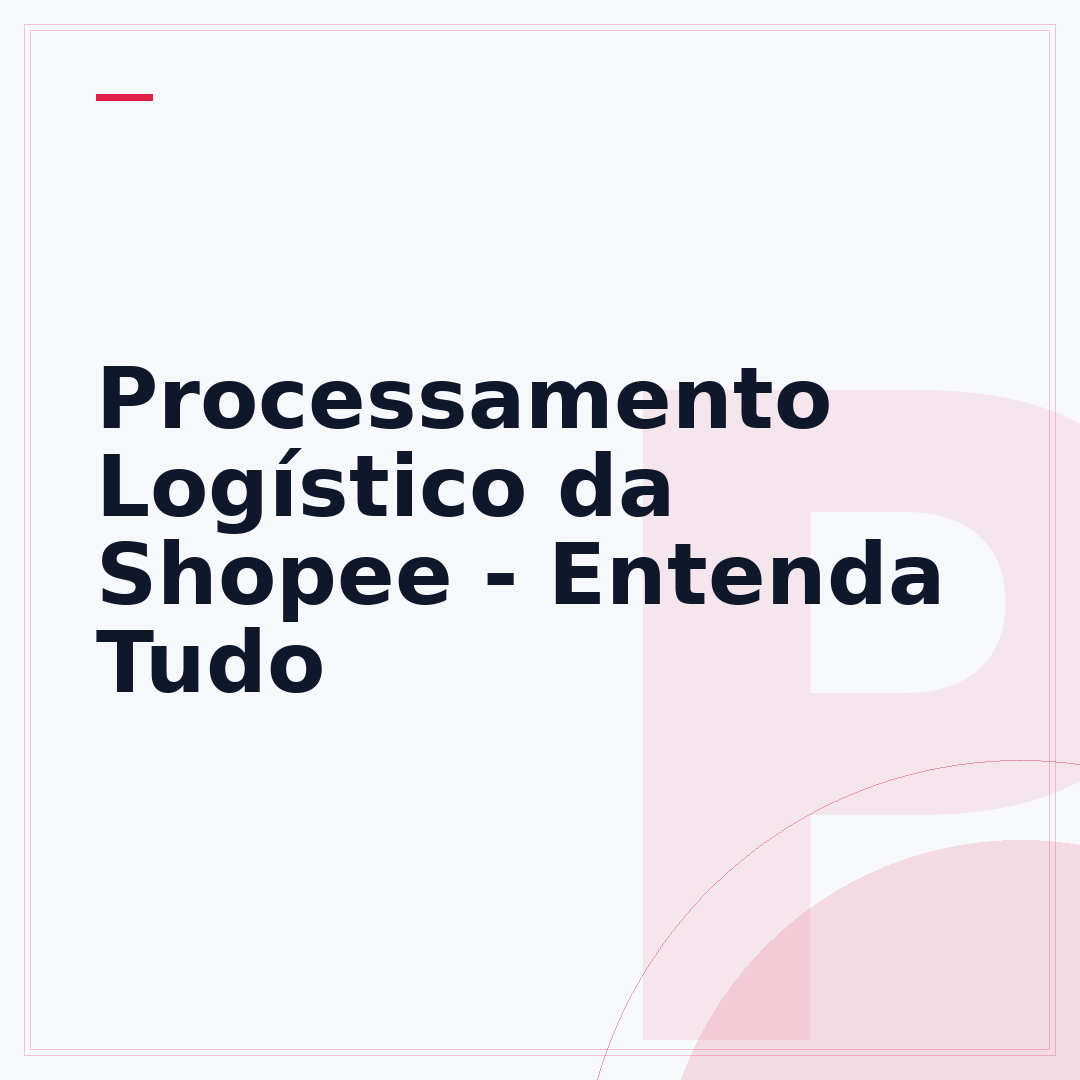 Processamento Logístico da Shopee - Entenda Tudo