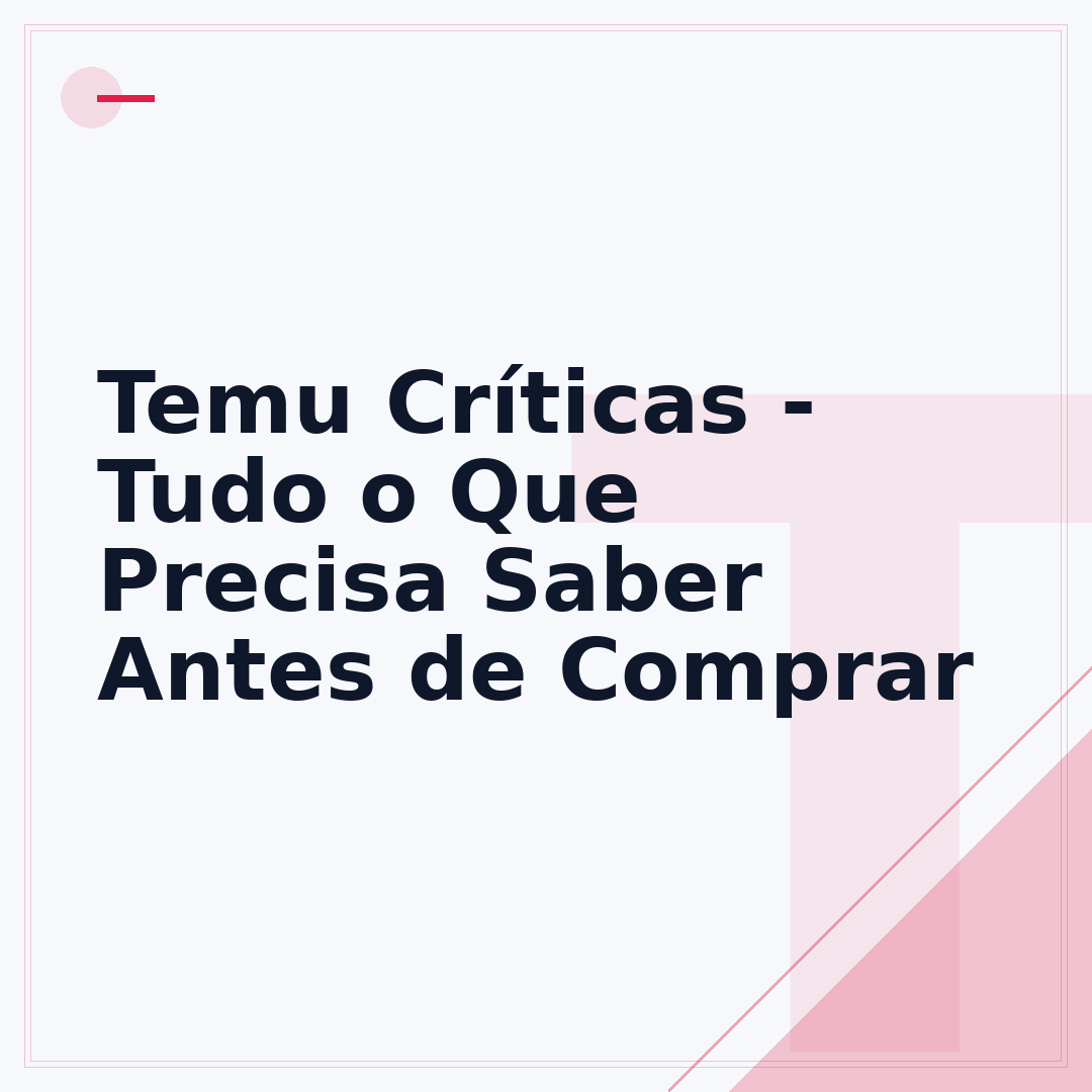 Temu Críticas - Tudo o Que Precisa Saber Antes de Comprar